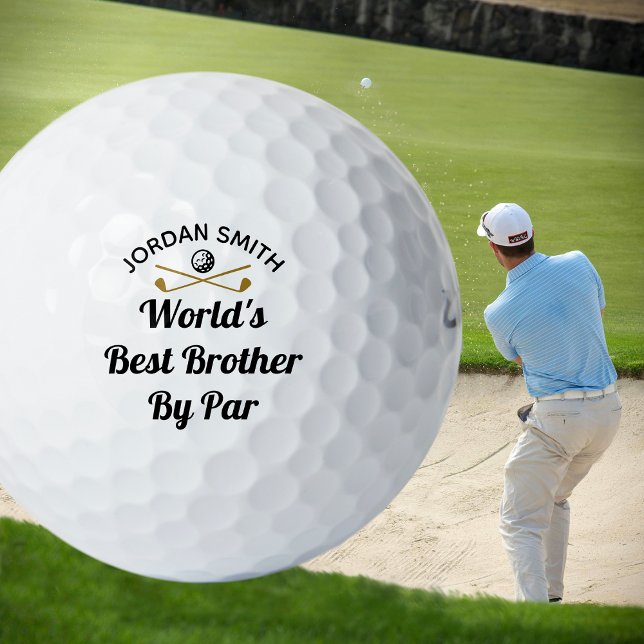 World's Best Brother By Par Fun Custom Name Set Golf Balls (Creator Uploaded)