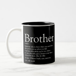 World's Best Brother Definition Fun Black Two-Tone Coffee Mug