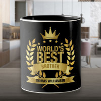 World's Best Brother Fun Black and Gold
