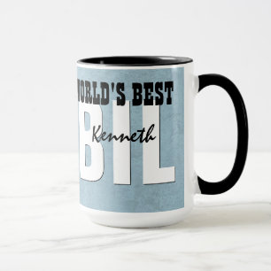 World's Best BROTHER IN LAW Blue Custom Name V9 Mug