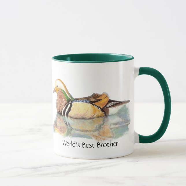 World's Best Brother  Mandarin Duck Game Bird Mug (Right)