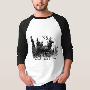 World's Best Brother Vintage Stag Deer Animal T-Shirt
