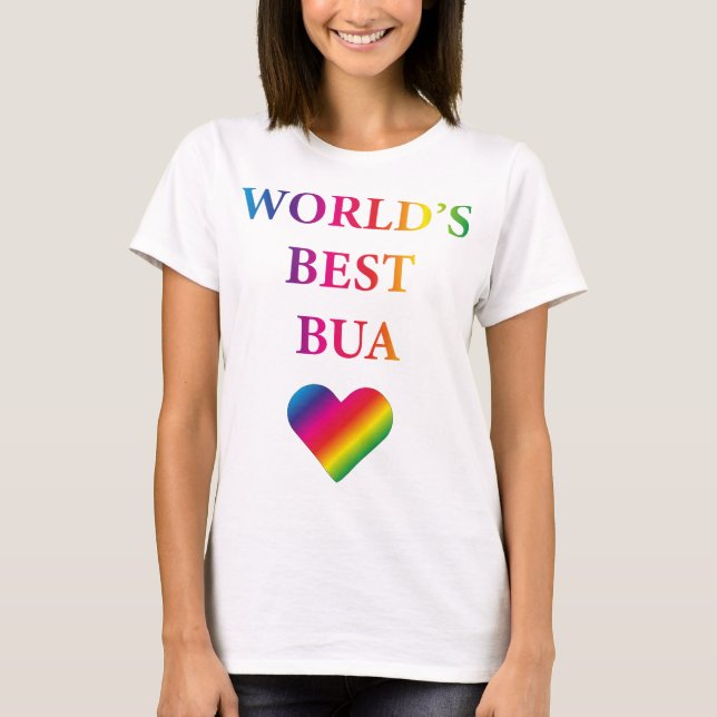 WORLD'S BEST BUA RAINBOW HEART T-Shirt  (Front)