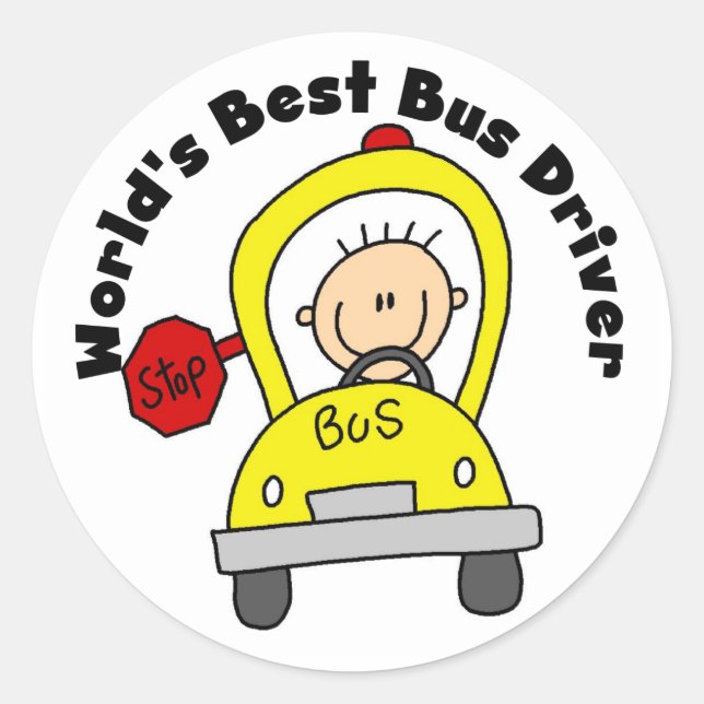 World's Best Bus Driver Classic Round Sticker (Front)