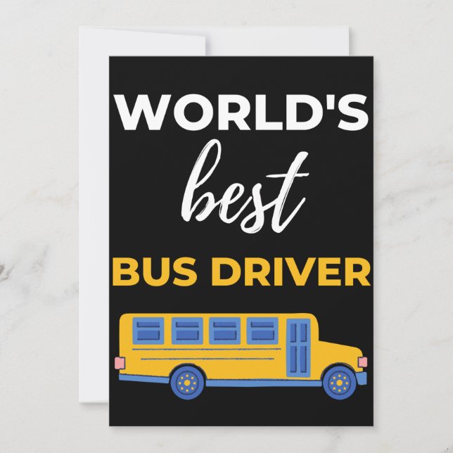 World's Best Bus Driver Thank You Card (Front)