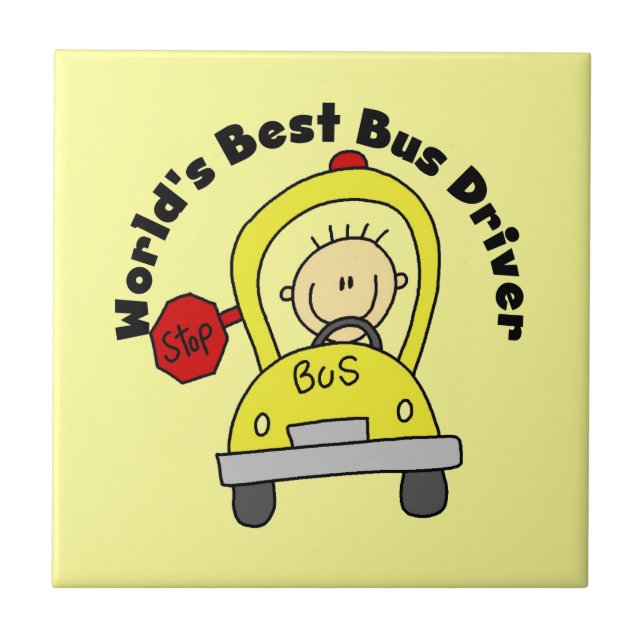 World's Best Bus Driver Tile (Front)
