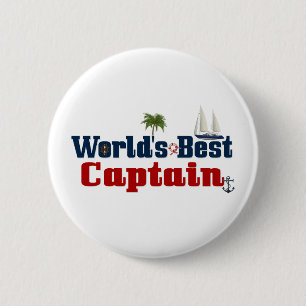 Worlds Best Captain 6 Cm Round Badge