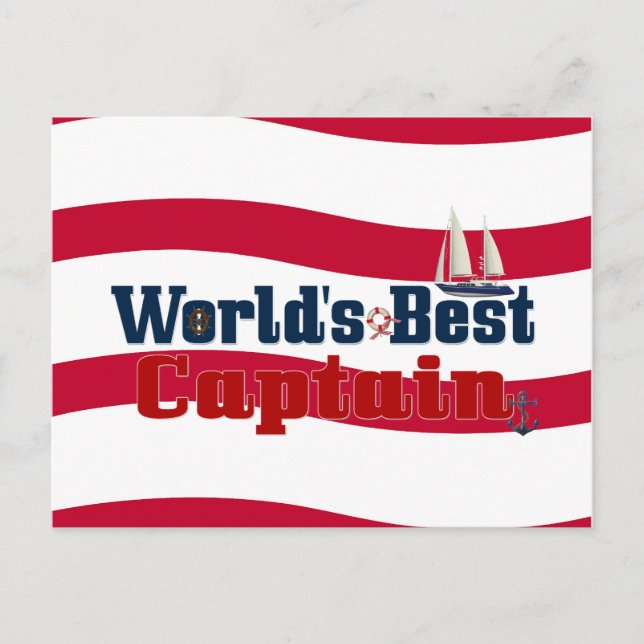 Worlds Best Captain Postcard (Front)