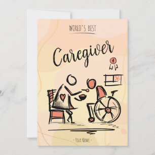World's Best Caregiver & Person in Wheelchair Holiday Card