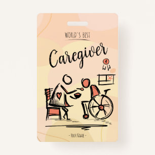 World's Best Caregiver & Person in Wheelchair ID Badge