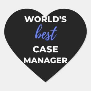 World's Best Case Manager Heart Sticker