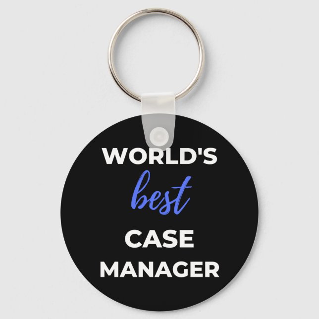 World's Best Case Manager Key Ring (Front)