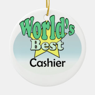 World's best Cashier Ceramic Tree Decoration