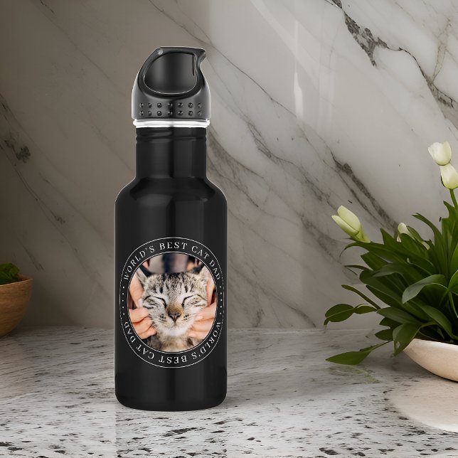 World's Best Cat Dad Classic Simple Photo 532 Ml Water Bottle (Creator Uploaded)
