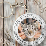World's Best Cat Dad Classic Simple Photo Key Ring<br><div class="desc">This simple and classic design is composed of serif typography and add a custom photo.</div>