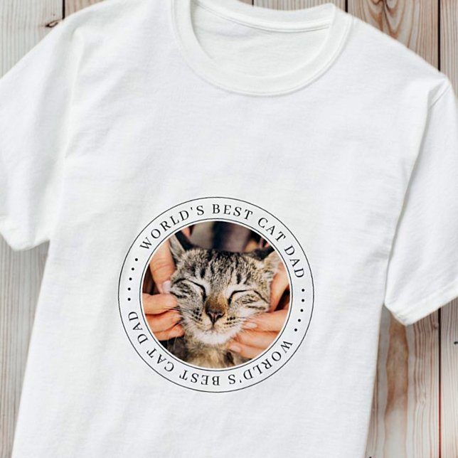 World's Best Cat Dad Classic Simple Photo T-Shirt (Creator Uploaded)