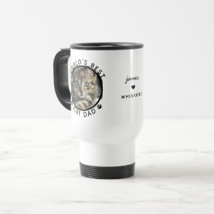 World's Best Cat Dad Custom Name Pet Photo Travel Mug