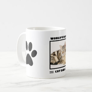 World's Best Cat Dad Custom Photo Personalised Coffee Mug
