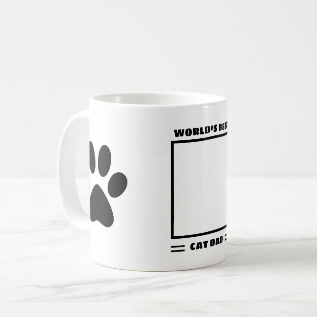 World's Best Cat Dad Custom Photo Personalised Coffee Mug (Front Left)