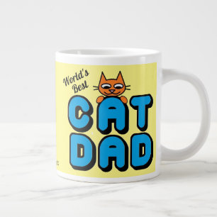 World's Best CAT DAD Cute Cat Large Coffee Mug