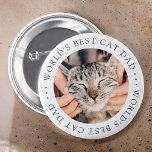 World's Best Cat Dad Elegant Simple Custom Photo 6 Cm Round Badge<br><div class="desc">This simple and classic design is composed of serif typography and add a custom photo.</div>