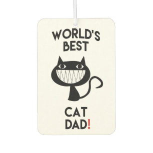 World's Best Cat Dad Fun Cat Cartoon Car Air Freshener