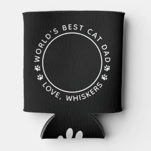World's Best Cat Dad Fun Personalised Pet Photo Can Cooler