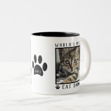 World's Best Cat Dad Paw Prints Name Pet Photo