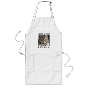 World's Best Cat Dad Paw Prints Pet Photo Frame Long Apron