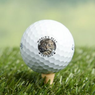 World's Best Cat Dad Paw Prints Pet Photo Golf Balls