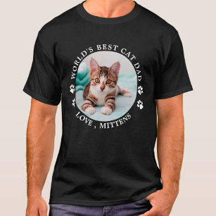 World's Best Cat Dad Personalised Cute Pet Photo T-Shirt