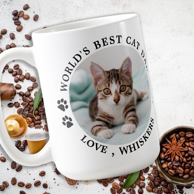 World's Best Cat Dad Personalised Pet Photo Coffee Mug (Creator Uploaded)