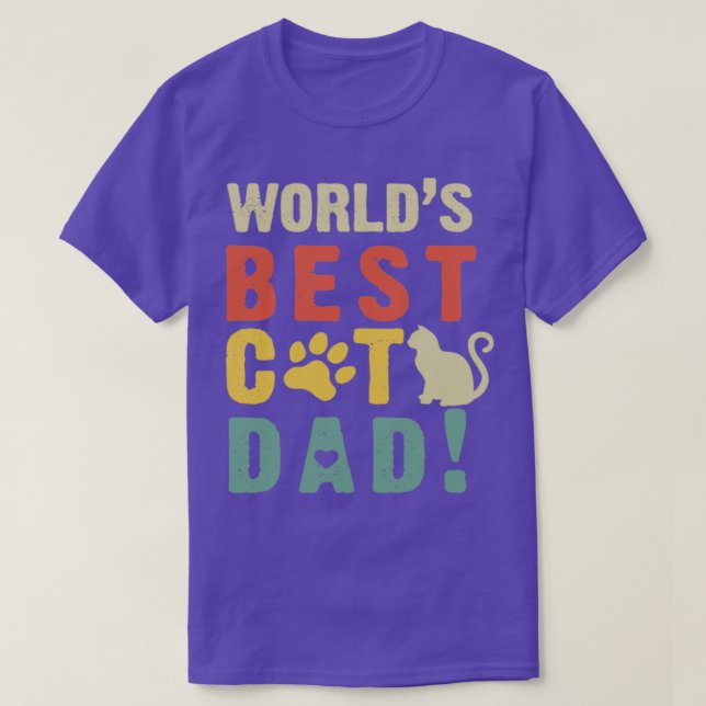 Worlds Best Cat Dad T-Shirt (Design Front)