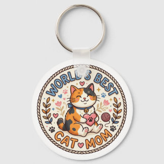 World's Best Cat Mom Cute Key Ring