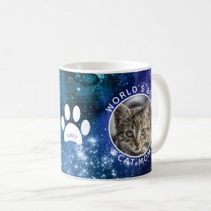 World's Best Cat Mom Paw Prints Photo Space Coffee Mug