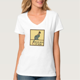 Worlds Best Cat Mom Sitting Mosaic Pet Kitten T-Shirt