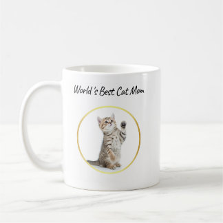 World's Best Cat Mum Custom Funny 2 Pet Photos Coffee Mug