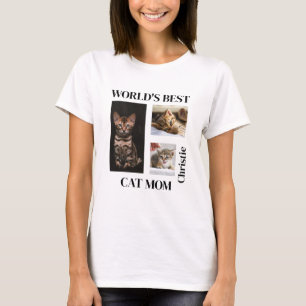 World's Best Cat Mum Custom Name Gift T-Shirt