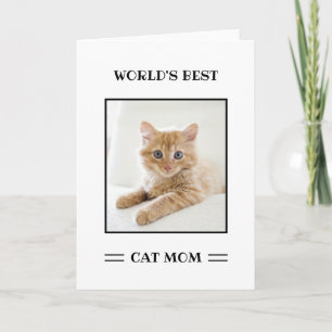 World's Best Cat Mum Custom Photo Personalised Card