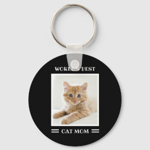 World's Best Cat Mum Custom Photo Personalised Key Ring