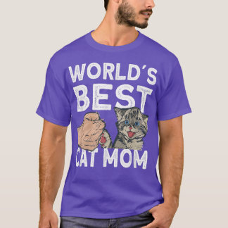 Worlds Best Cat Mum Cute Cat T-Shirt