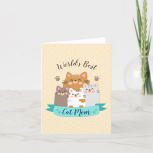 World's Best Cat Mum - Cute Kittens Holiday Card
