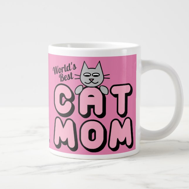 World's Best Cat Mum Cute Large Coffee Mug (Right)