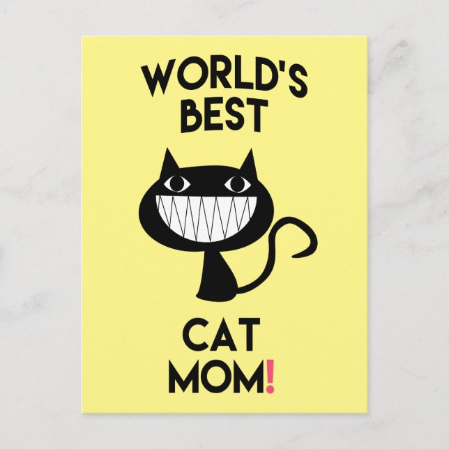 World's best cat mum! Fun Postcard (Front)