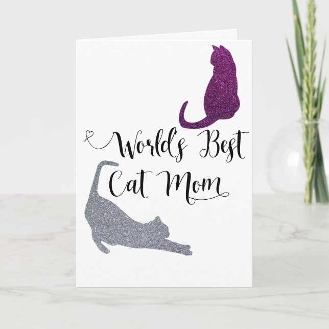 World's Best Cat Mum Greeting Card Mother's Day (Front)