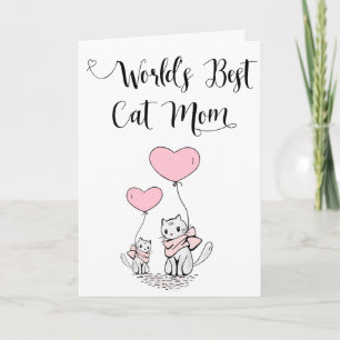 World's Best Cat Mum Greeting Card Mother's Day