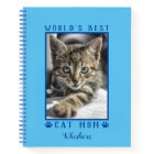 World's Best Cat Mum Paw Prints Pet Photo Blue