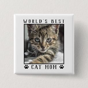 World's Best Cat Mum Paw Prints Pet Photo Frame 15 Cm Square Badge