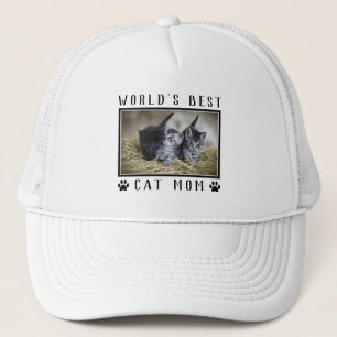 World's Best Cat Mum Paw Prints Pet Photo Trucker Hat