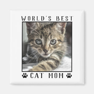 World's Best Cat Mum Paw Prints Photo Frame Magnet